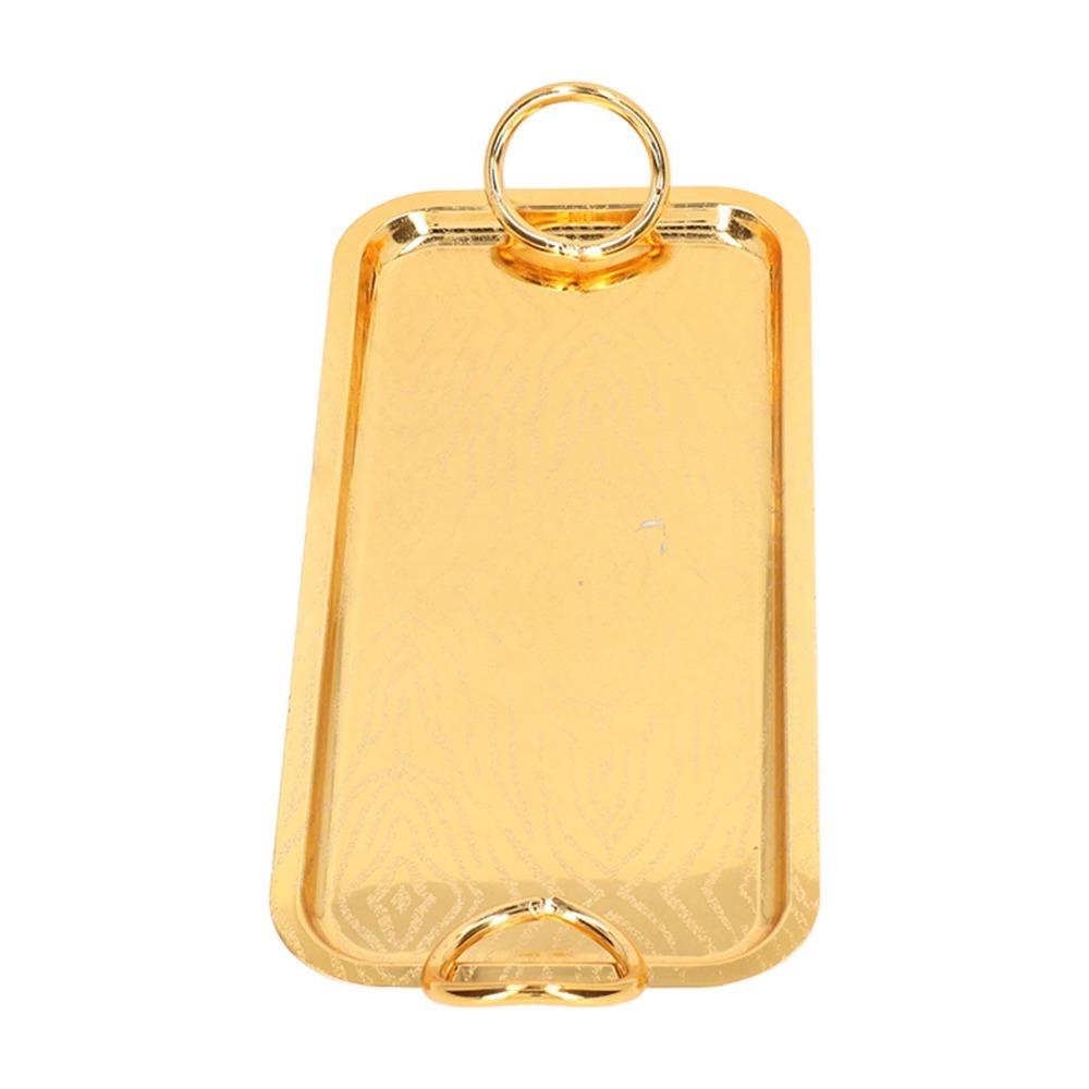 Gold Rectangular Serving Tray Circle Handle Decorative Storage Tray Wedding Party