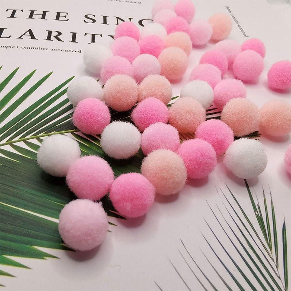 100 Pcs Chrismas Colors Pompom Fur Balls Candy Colors DIY Plush Ball Christmas Decor