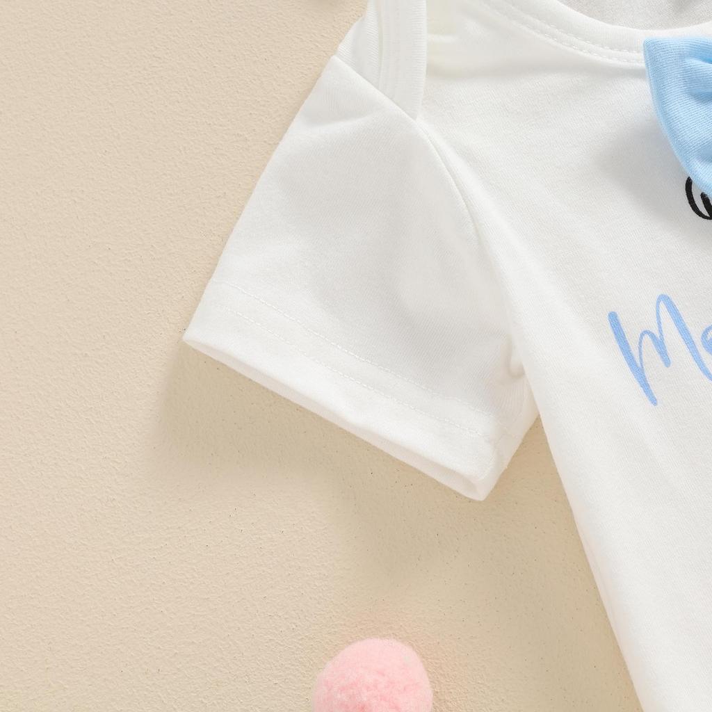 Наряд для мальчика, комбинезон с короткими рукавами и бантом с принтом слона, комбинезон и шляпа. Наряд на первый день матери.