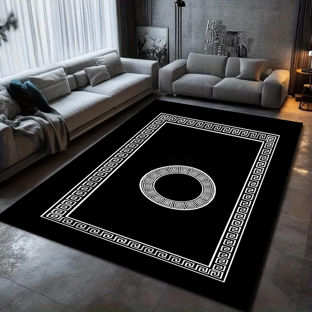 Marble Pattern Carpet Mat Rug - Greek Key Design Home Decoration Soft Floor Mat for Living Room Bedroom Carpets for Living Room