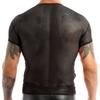 Summer Cool Mesh Slim Casual Short Sleeve T-Shirt Mesh T-Shirt Man See Through Vest Tops