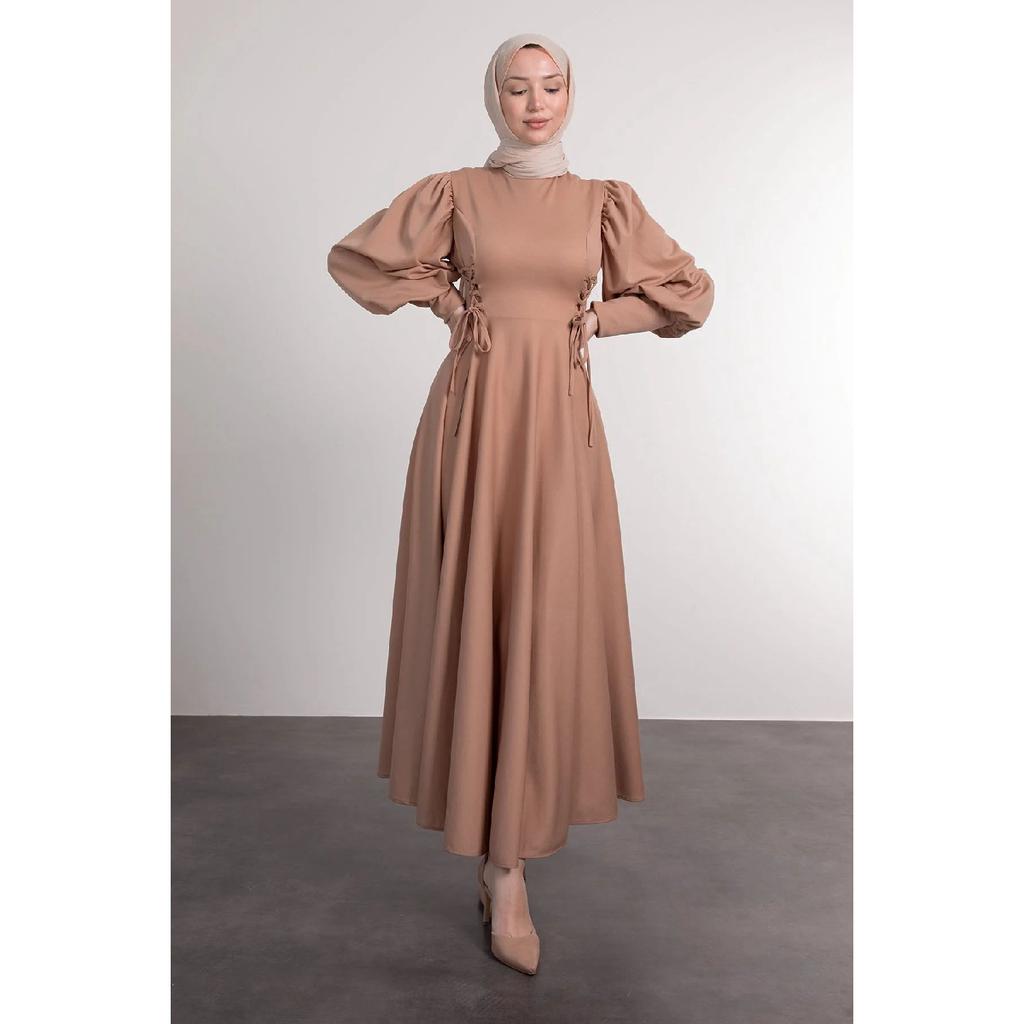 Hijab Dress With Ties On Both Sides Of The Waist