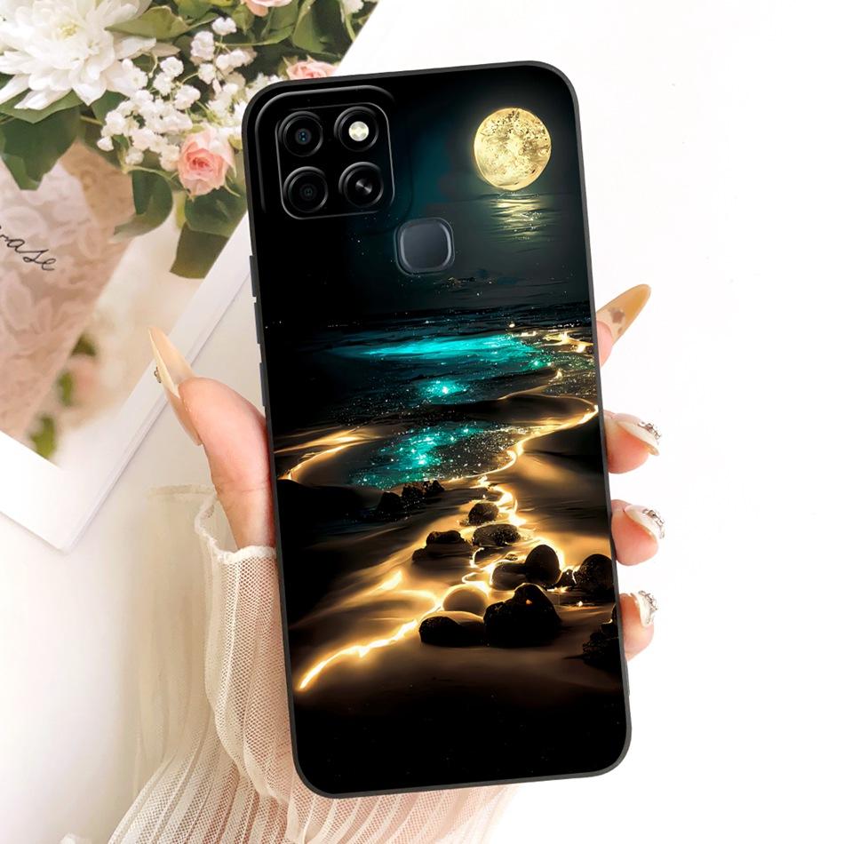For Infinix Smart 6 X6511 X6511B X6511E Fashion Dusk Beach Painting Phone Case For Infinix Smart6 Soft Silicone Covers Bumpers