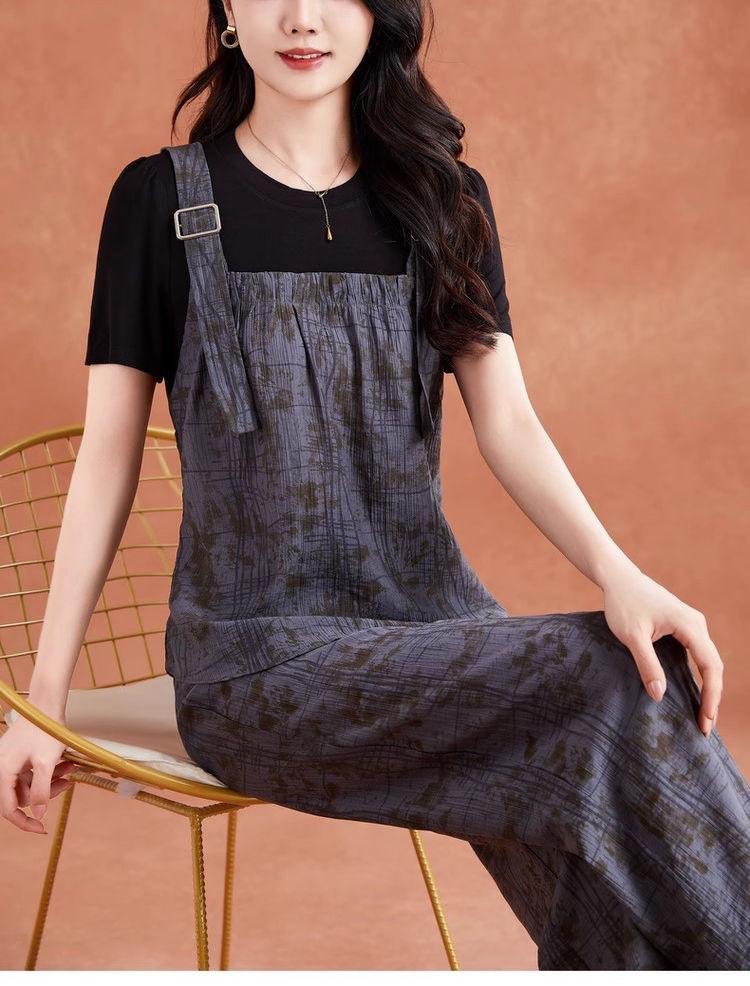 Летняя мода 2025 года: Трендовый комплект из двух вещей в уличном стиле инфлюенсера с брюками широкого кроя