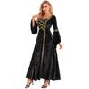 Женское винтажное ретро средневековое платье с расклешенными рукавами на шнуровке, костюм ведьмы для косплея на Хэллоуин