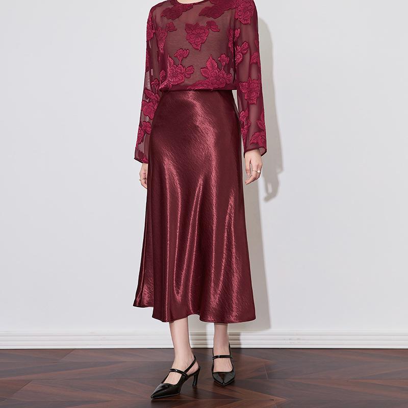 Юбка из высококачественного позолоченного атласа с драпировкой — роскошный стиль знаменитостей для женщин, весенняя коллекция