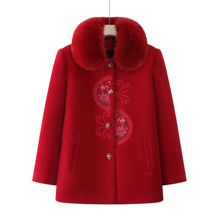 Зимнее пальто бабушки с плюшевой подкладкой, утолщенное из норковой шерсти, новый стиль, хлопковое пальто для мамы, пальто для среднего и пожилого возраста, осенне-зимнее