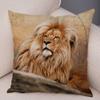 Africa Lion Pillow Case Decor Wild Animal Pattern Print Pillowcase Super Soft Plush Cushion Cover for Car Sofa Home 45x45cm