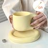 Chubby Milk Mug & Saucer Set for Office and Home High Appearance Niche Fat Coffee Cup 9 Oz Coffee Cup for Latte Tea Milk Gifts