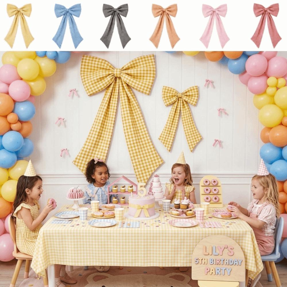 Oversized Birthday Party Supplies Plaid Bow Wall Backdrop Bows Wedding Photo Booth