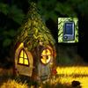 Outdoor Square Treehouse Solar Resin Ornament - Waterproof Lawn Light