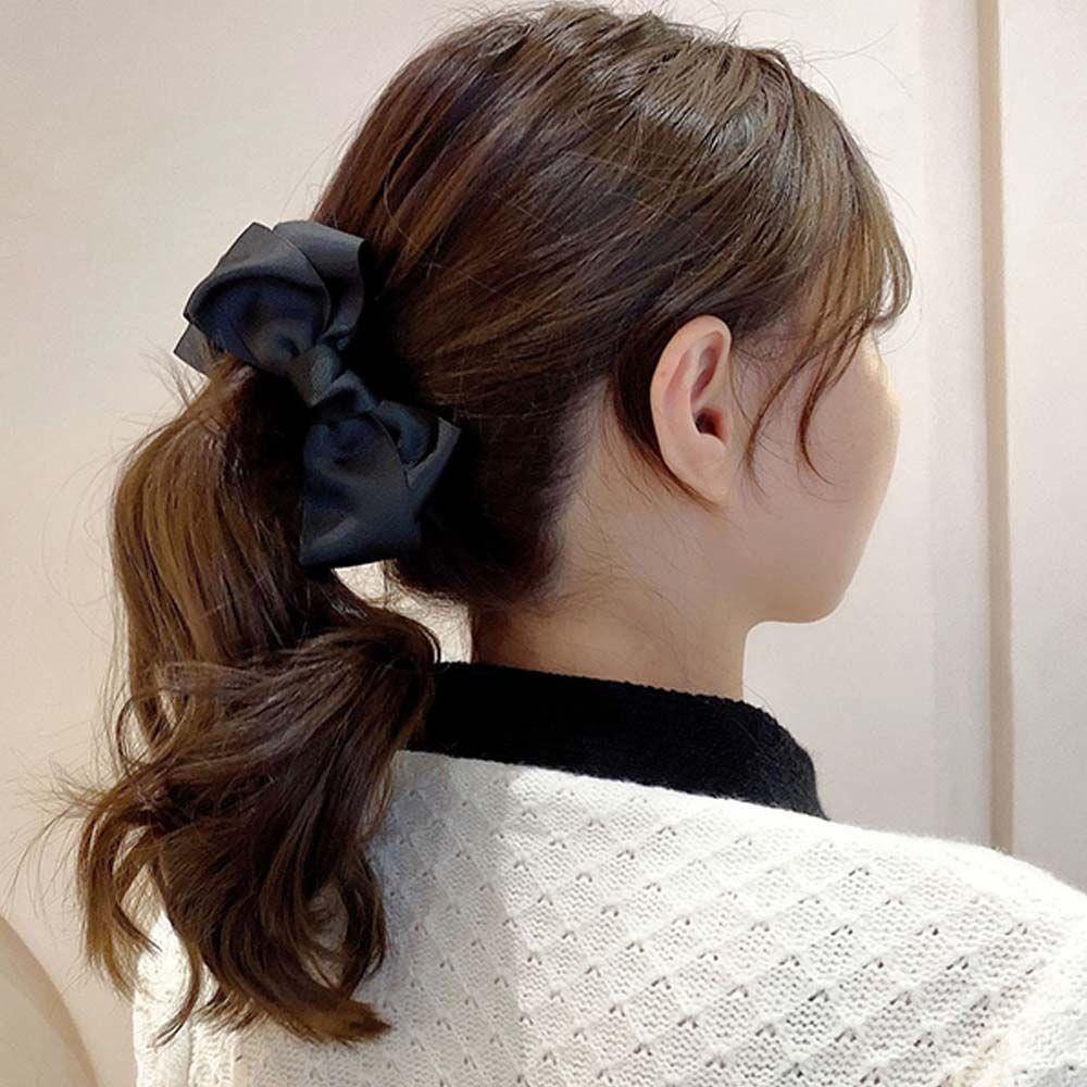 Ponytail Holder Bow Fabric Women Hair Clip Headwear Korean Style Vertical Clip Banana Clip