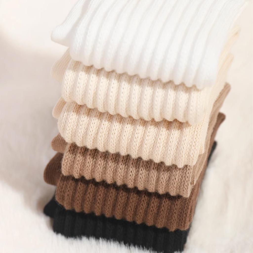 6 пар женских вязаных носков с отворотом, женские носки-скранчи, женские носки-резинки, женские носки до щиколотки, цвет Майяр