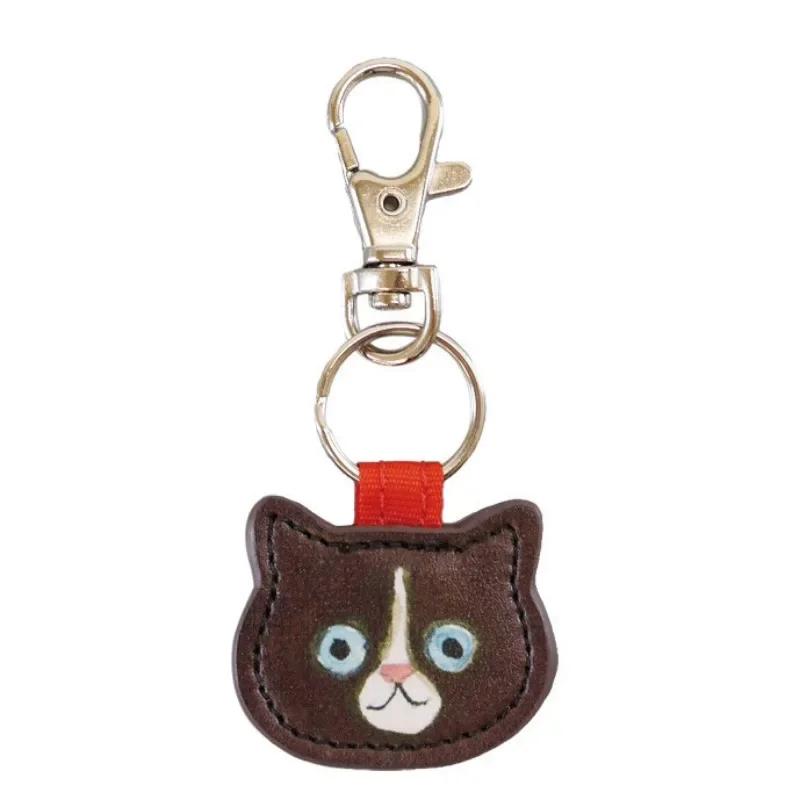 Cute Cartoon Cat Keychains PU Material Lovely Cat Funny Keychain Children Schoolbag Zipper Puller
