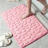 1pc Memory Foam Embossed Velvet Carpet Bathroom Living Room Non-Slip Mat Cobblestone Floor Mat Home Furnishings