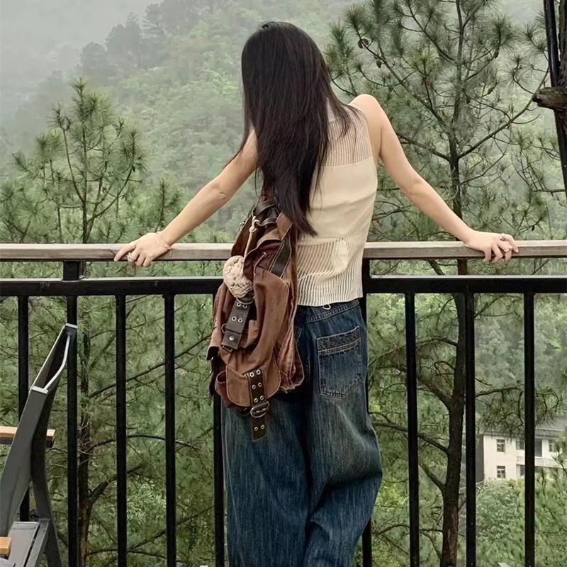 Women's Summer Hollow Half High Neck Sleeveless Thin Tank Top