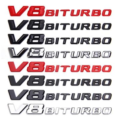 Подходит для Mercedes-Benz V8 BITURBO: Эмблема крыла, Двойной турбонаддув, Задняя эмблема, Надпись, Наклейки на автомобиль.