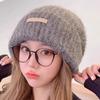 Скидка для новых посетителей: Женская осенне-зимняя шерстяная шапка-бини для больших голов, стройнит лицо, корейский стиль