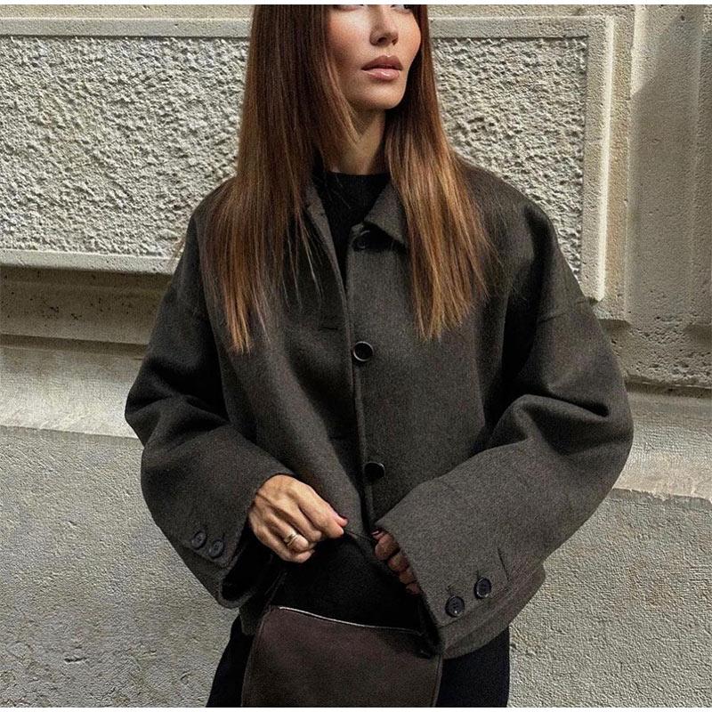 Укороченная куртка осень-зима для женщин, короткое пальто, твидовая куртка на молнии, укороченная демисезонная куртка для женщин, новинка в верхней одежде