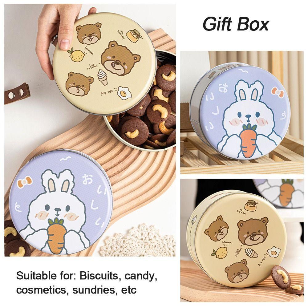 Мультяшная подарочная коробка, упаковочный чехол, жестяная коробка для печенья, коробки для упаковки конфет, круглая банка для хранения печенья