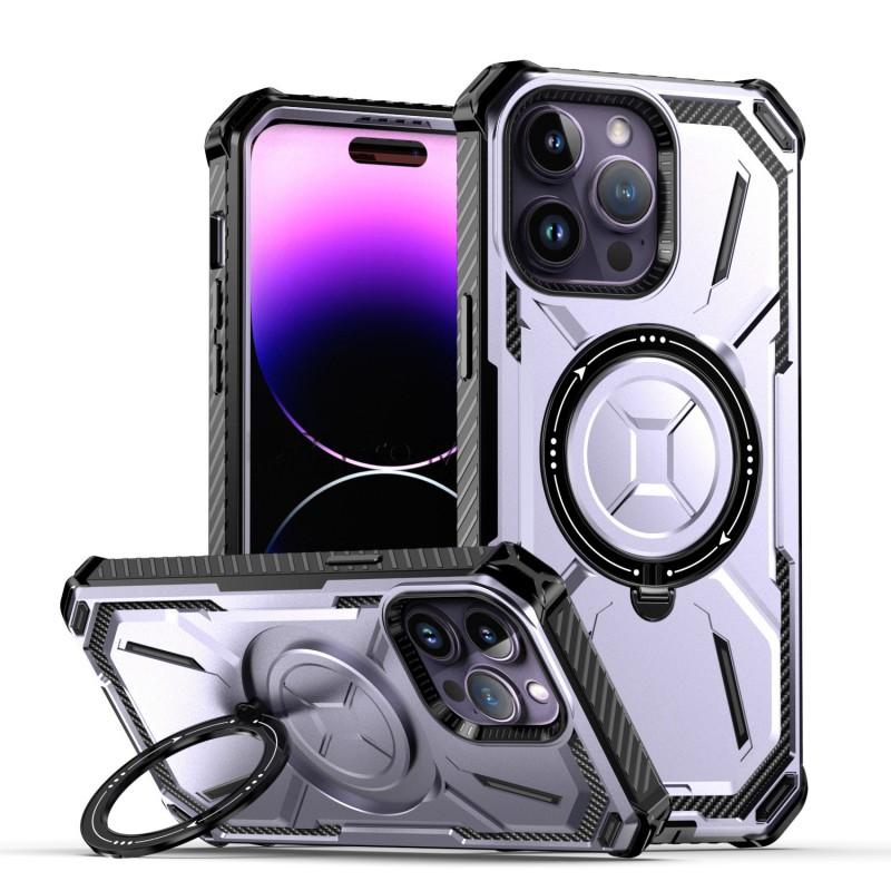 Магнитный чехол для телефона с кольцом для iPhone 15 Pro Max со встроенной подставкой, противоударный ТПУ чехол в 5 цветах