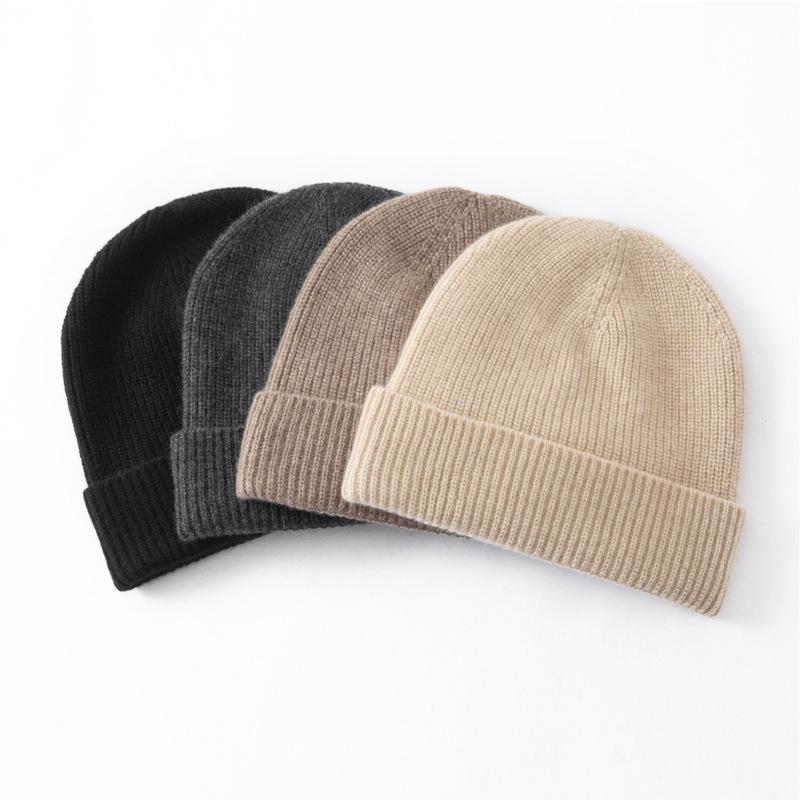 Women's 100% Pure Cashmere Hat - Versatile, Solid Color, Warm, Ear Protection Head Wrap