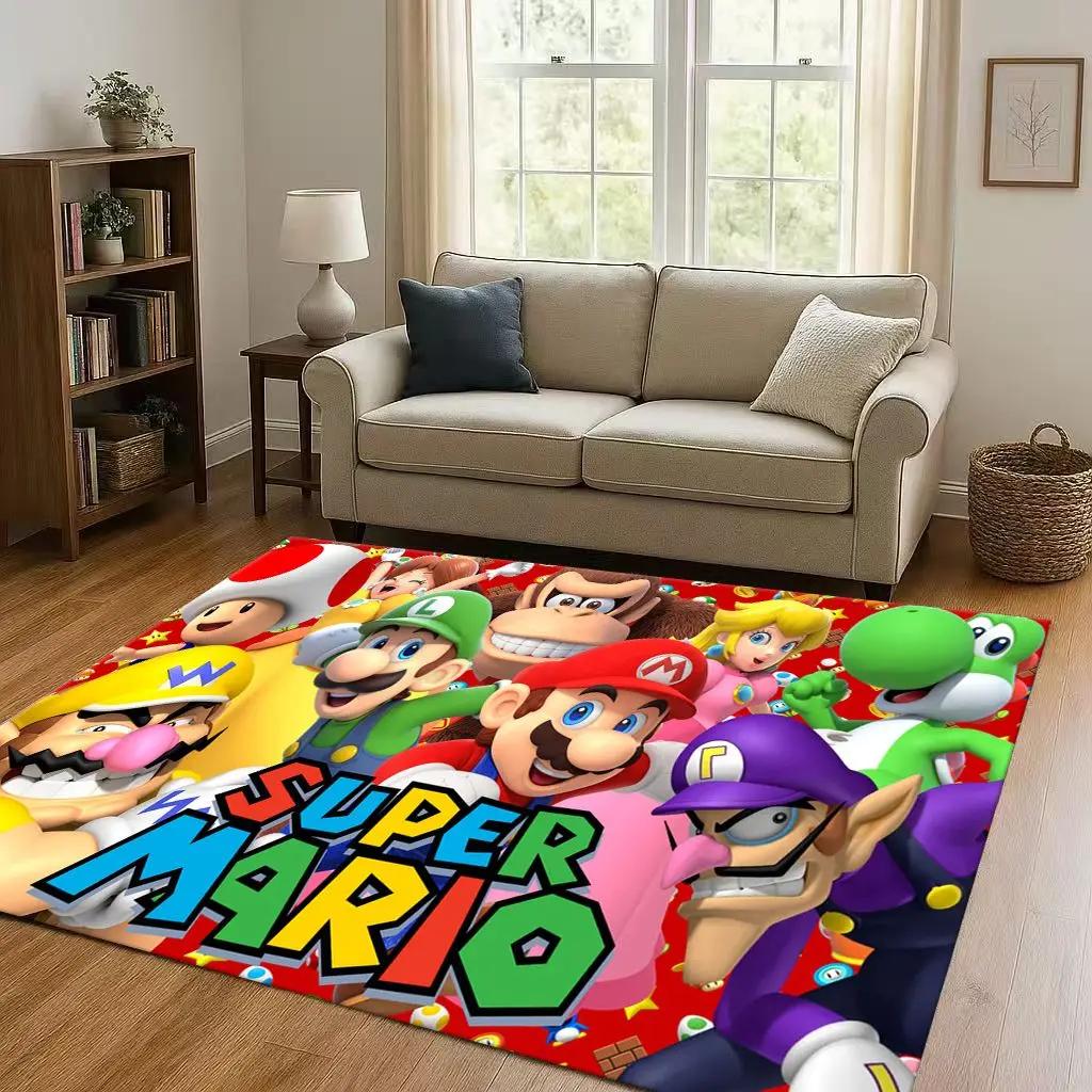 3D Mario Game Cartoon Christmas Gift Living Room Non-Slip Area Rug Carpet For Bedroom Playroom Sofa,Home Decor Doormat