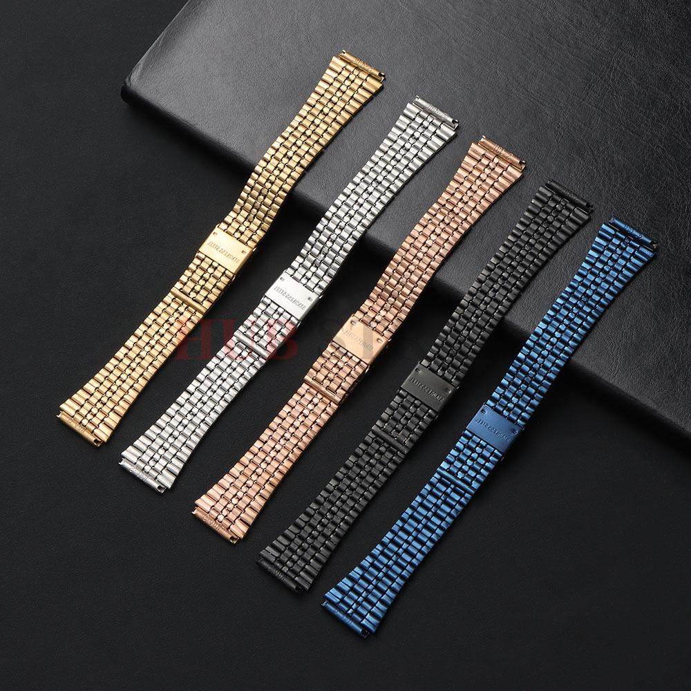 Ремешок из нержавеющей стали 18 мм для Casio для F91W F84/105/108 A158/168 AE1200/1300 B650 AQ230 Ремешок для часов Ультратонкие металлические браслеты