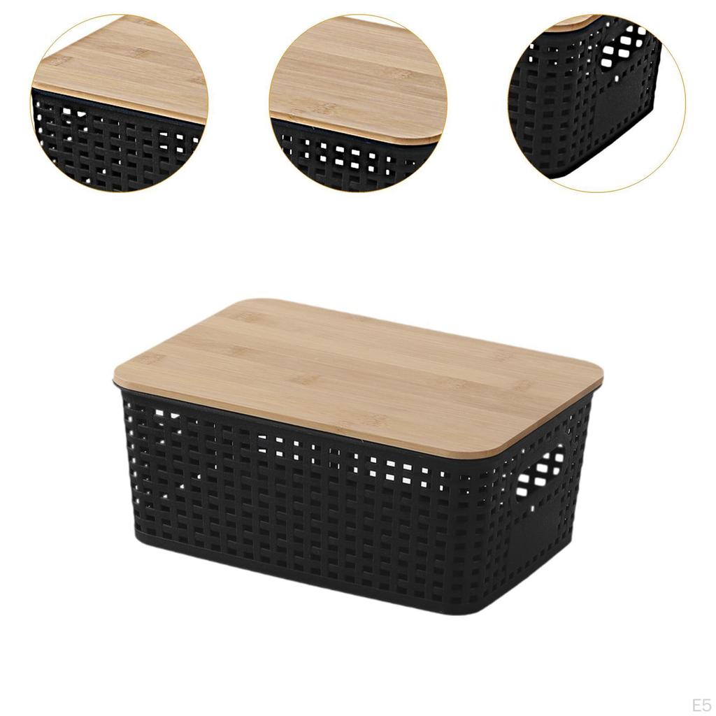Storage Basket Weave Box Multipurpose Portable for Organizing Container Kitchen Cabinet