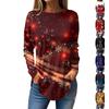 Fashion Women's Casual Long Sleeved Round Neck Printed Tops