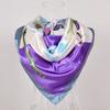 [BYSIFA] Navy Blue Chinese Roses Large Square Scarves New Female Elegant Large Silk Scarf Fashion Ladies Accessories 90*90cm