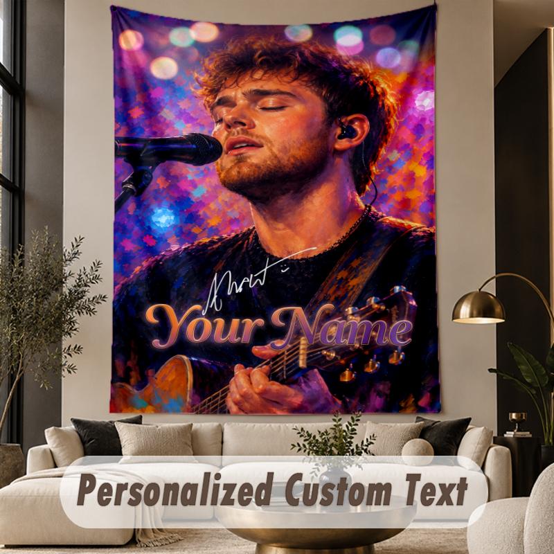Custom Text Printed Tapestry Alex Warren Pattern Large Wall Hanging Indoor Room Decor