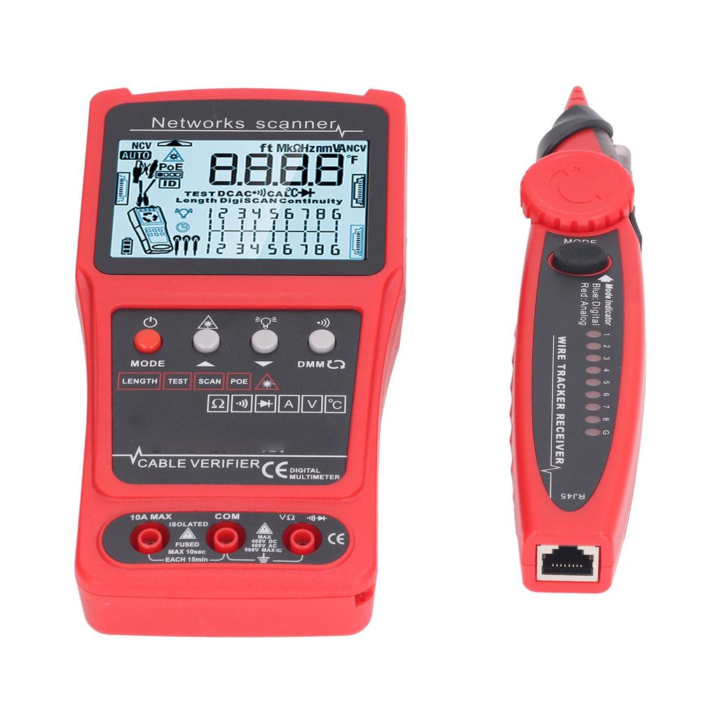 Тестер сетевого кабеля, детектор, ЖК-дисплей, цифровой электрический кабель Ethernet, трассировщик проводов, искатель линий с