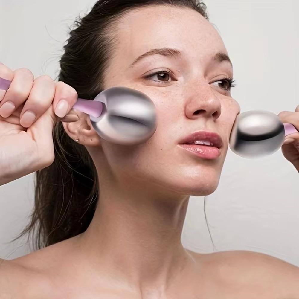Puffiness Relief Ice Globes for Face Stainless Steel Cryo Facial Globes Skin Therapy