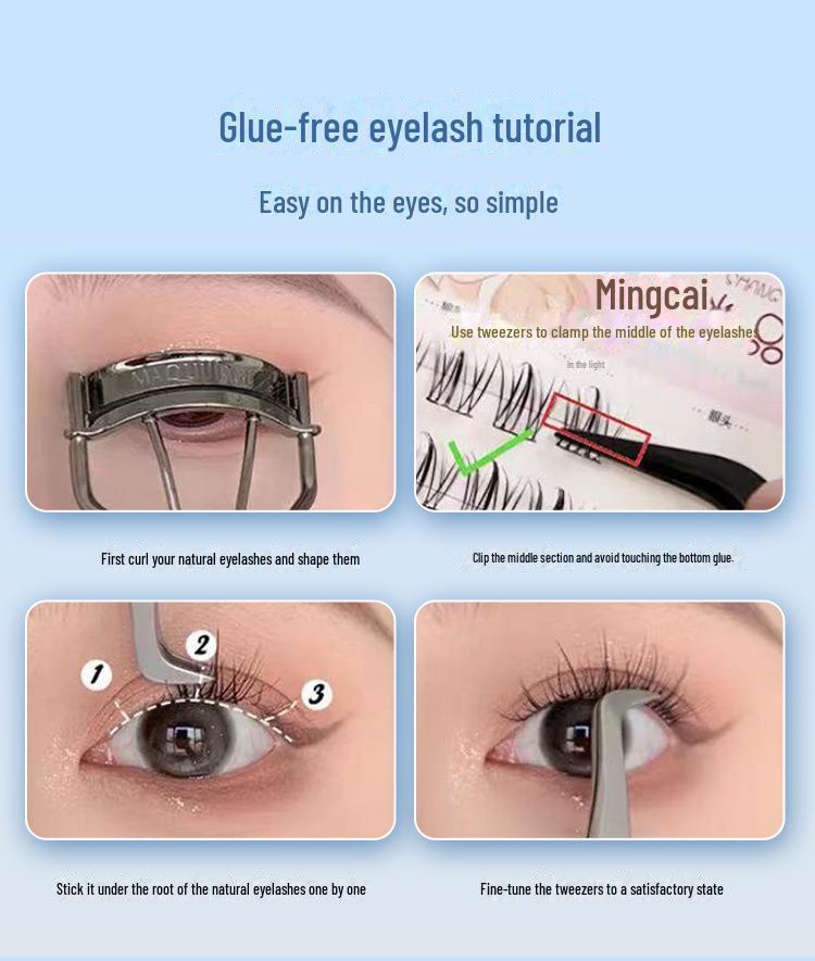 Накладные ресницы Clear Ballet без клея с высокой емкостью — густые сегментированные пучки для фотогеничных образов новичков