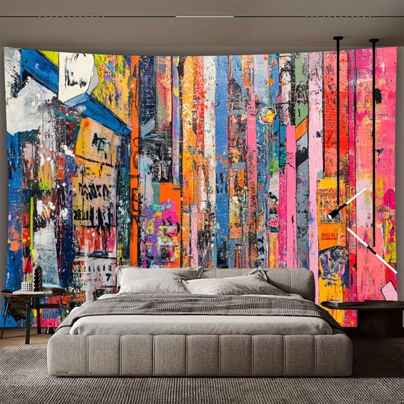 2D Vibrant Urban Street Art Backdrop Photography Background Banner