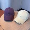 Spring Senli Soft Top Small E Letter Leather Pink Dark Purple Baseball Cap Men's and Women's Face Small Shade Cap