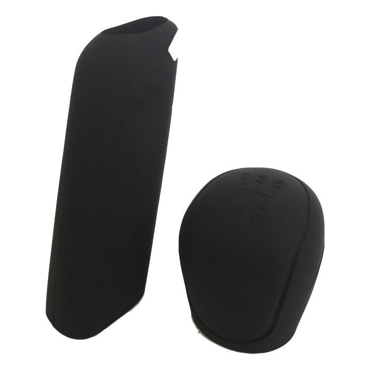 2Pcs Universal Manual Car Silicone Gear Head Shift Knob Cover Shift Collars Handbrake Brake Case
