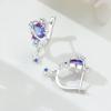 925 Silver Needle Starry Sky Moon Octagram Earrings European and American Niche Premium Earrings