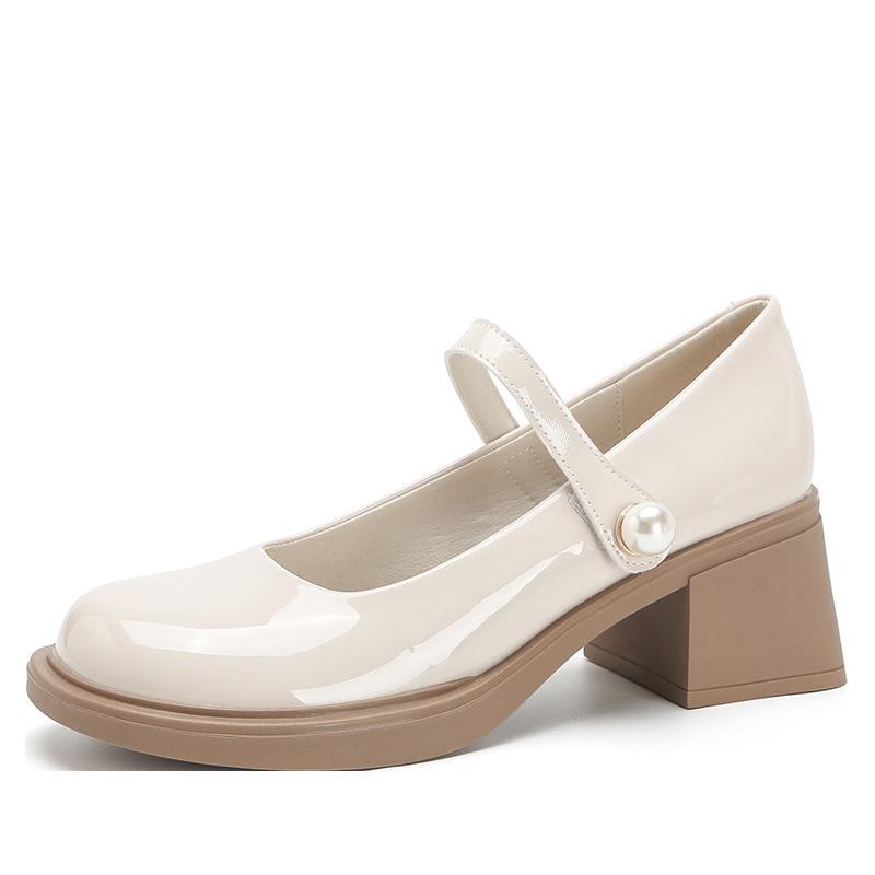 Женские туфли Мэри Джейн на толстом каблуке, нарядные туфли с ремешком на щиколотке, повседневные туфли на блочном каблуке с круглым носком, туфли Мэри Джейн для свадьбы, офиса, вечеринки, для женщин