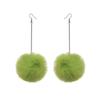 New Big Pompom Drop Earrings Fashion Soft Rabbit Fur Ball Pompom Pendant Long Dangle Earrings For Women Girl Party Gifts