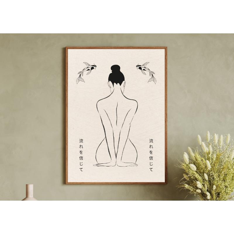 Японские винтажные духовные принты Современный настенный арт Постер Божественная женственность Чакра Холст Живопись Декор для гостиной квартиры