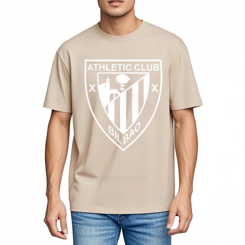 Rock tshirt Streetwear Round Neck Tee Athletic Club Bilbao Logo Design Cotton Big Size Tee Shirt Retro Oversized Tshirt Breath