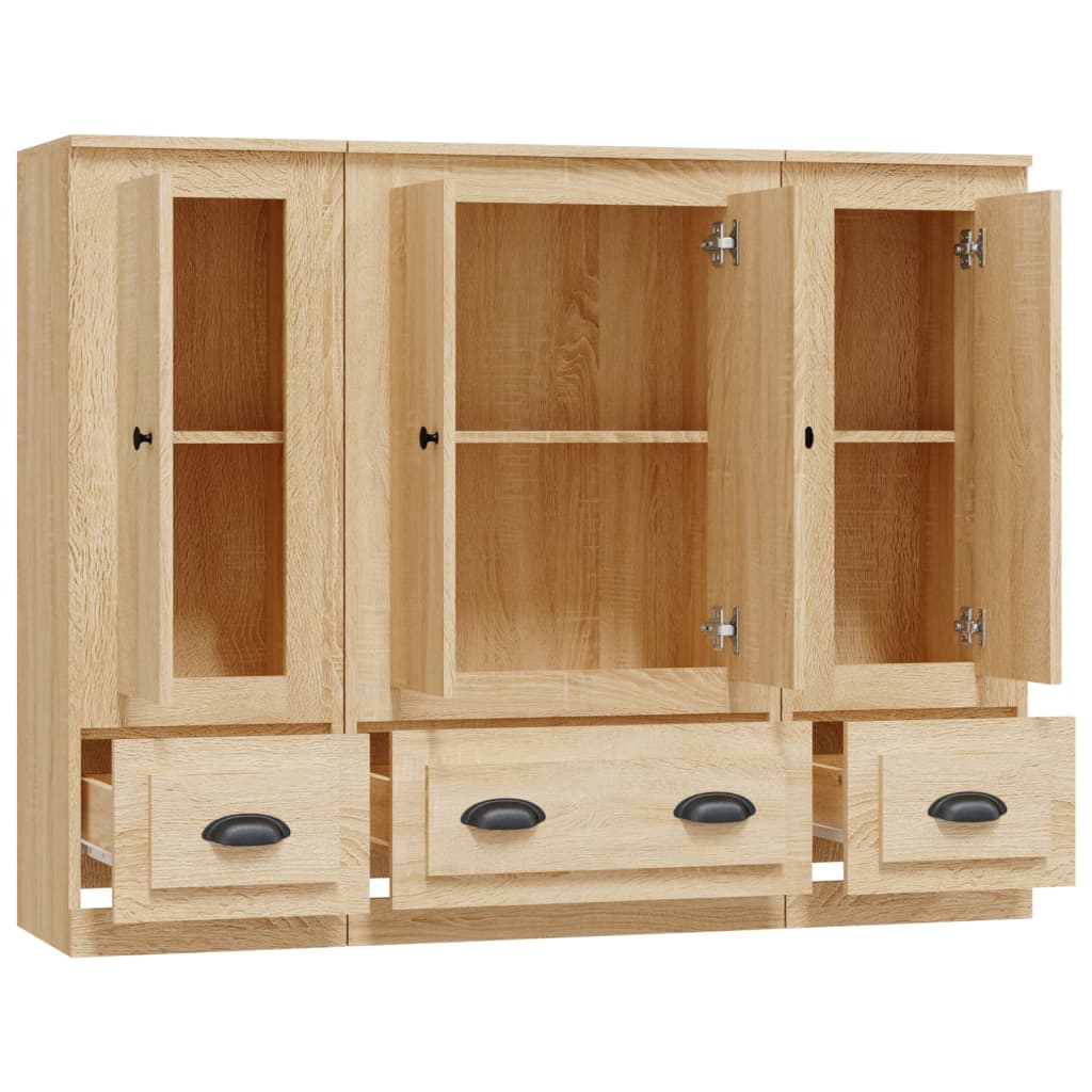 Wysokie Szafki, 3 Szt., Dąb Sonoma, Materiał Drewnopochodny