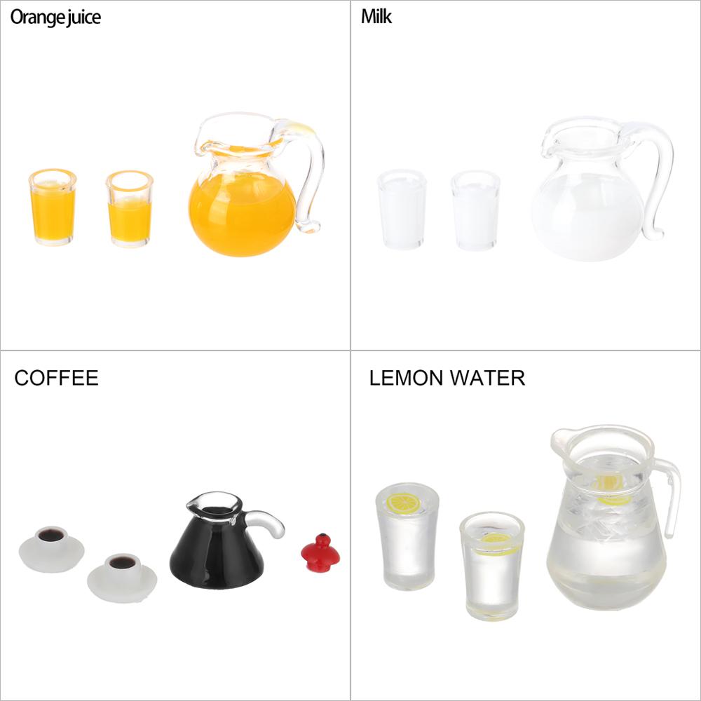 Playing House Lemon Water Miniature Drinks Jug Cup Doll Accessories Coffee Milk Drinking Model