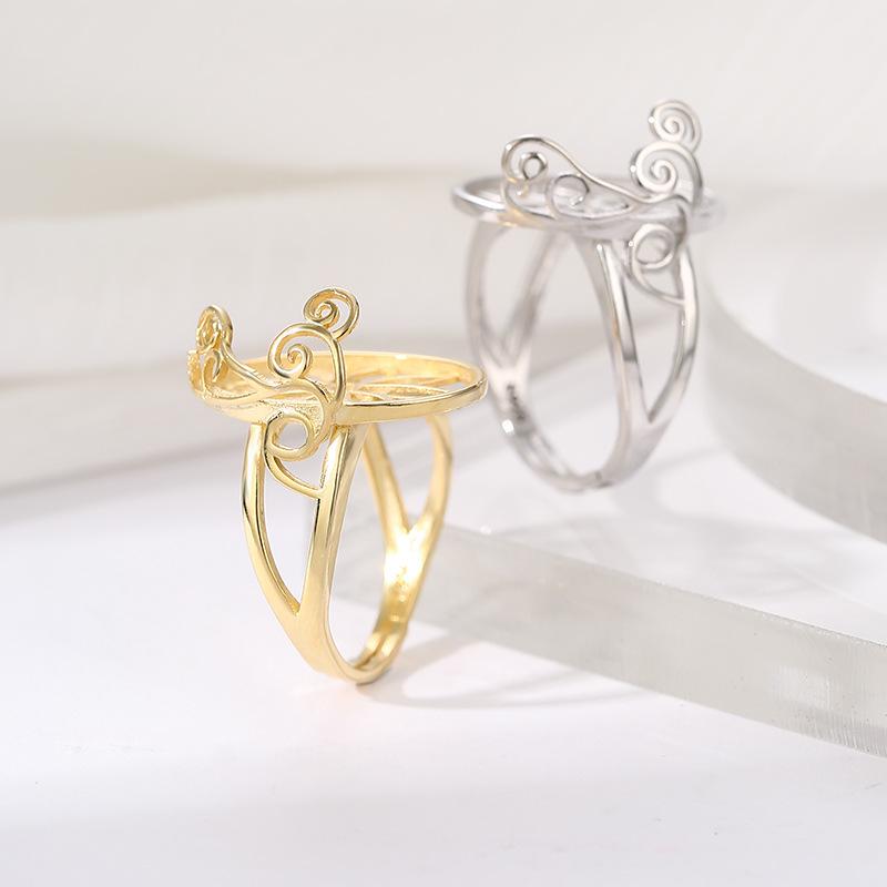 Аксессуары для самостоятельной сборки оправы кольца с драгоценным камнем для мужчин и женщин: Инкрустированный янтарем, нефритом и модными дизайнерскими элементами