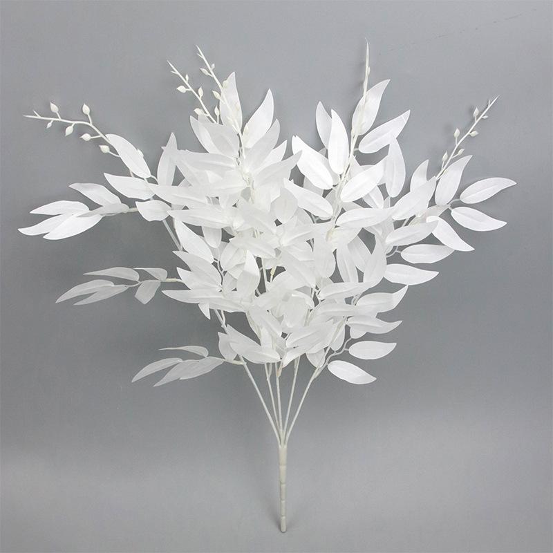 5 веток шелковой искусственной ивы букет искусственные зеленые листья вечеринка свадьба фон украшение искусственная листва лоза DIY растительный венок