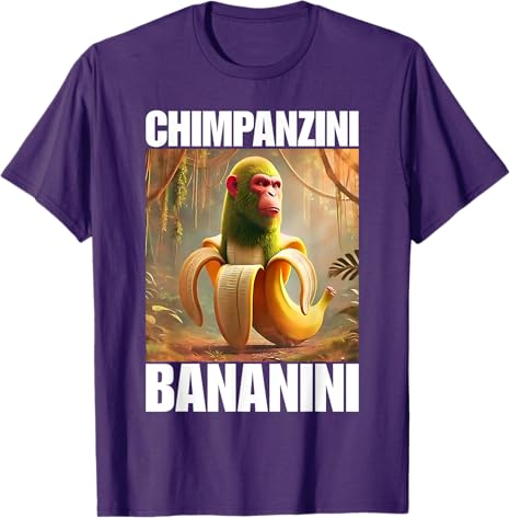 Chimpanzini Bananini  Italian Brainrot Meme TShirt Humor Funny Y2k Design Graphic Outfit Novelty Gift Bombardiro Crocodilo Tee