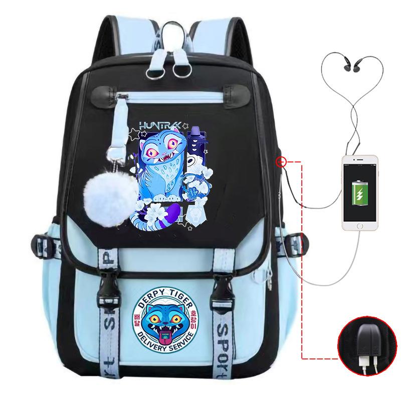Мультфильм «Охотники на демонов» Модный детский рюкзак с принтом Легкий рюкзак для учеников начальной и средней школы Кампус Школьная сумка Нейтральный