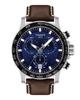 TISSOT Super Sport Chronograph Watch, Men's, Blue Dial, Leather Strap, T1256171604100, Officially Imported
